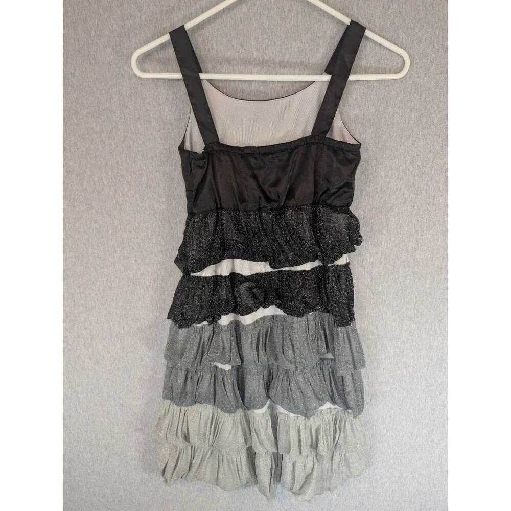 Justice Girls Size 10 Colorblock Tiered Party Dress Bow Lined Scoop Neck
